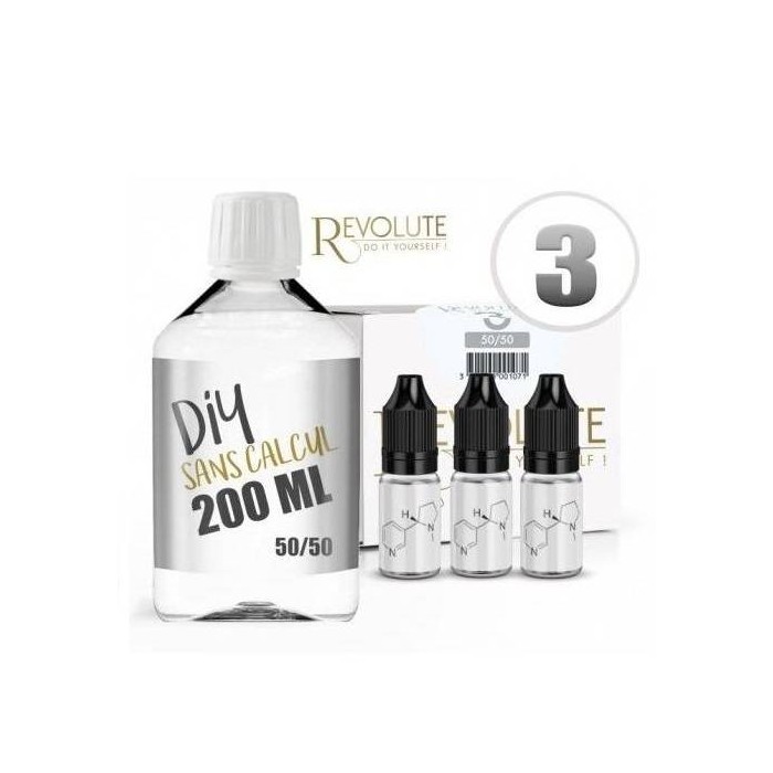 Pack DIY 50/50 3mg 200ml par le fabricant français Revolute