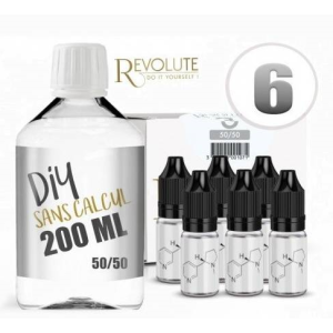 Pack DIY 50/50 6mg 200ml par le fabricant français Revolute