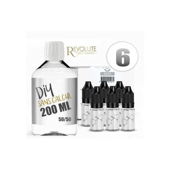 Pack DIY 50/50 6mg 200ml par le fabricant français Revolute