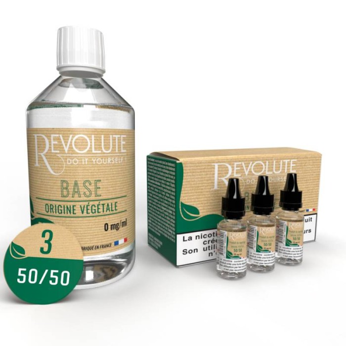 Pack DIY 50PGV/50VG 3mg200ml par le fabricant français Revolute