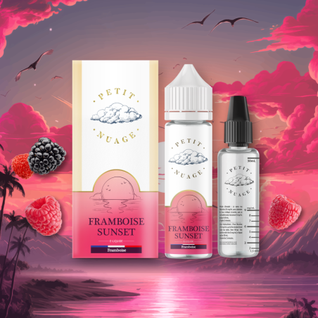 Eliquide Framboise Sunset 60ml, marque française Petit Nuage