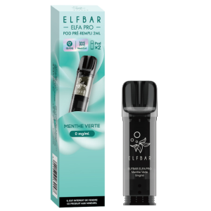 Pack 2 cartouches Menthe Verte 2ml pour Elfa par Elfbar