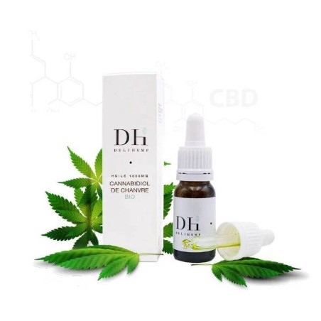 Huile BIO de CBD Chanvre 10ml, marque française Deli Hemp