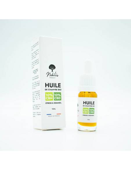 Huile BIO de CBD 10% et CBN 10% 10ml de la marque Nobilis