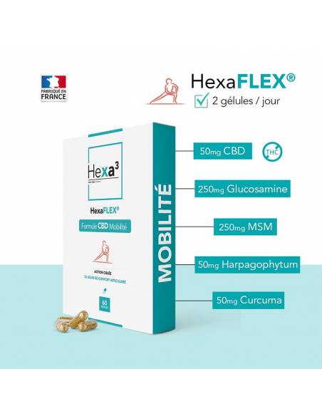 Capsules au CBD HexaFLEX, Formule synergique de marque Hexa3