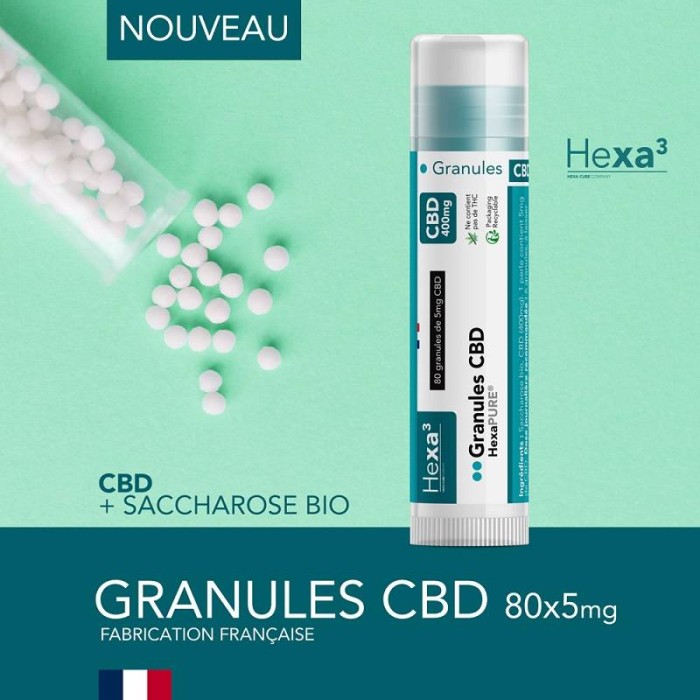 Granules au CBD HexaPURE 400mg de la marque Hexa3