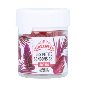 Les Petits Bonbons au CBD Framboise 600 mg, marque Greeneo