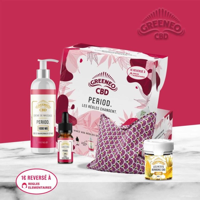 Coffret 4 produits CBD PERIOD par le fabricant Greeneo